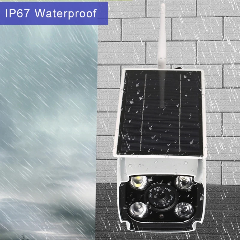 2019 Hot Sale 2MP IP67 waterproof Outdoor Battery Powered  Wireless camera Wifi Solar Panel Camera