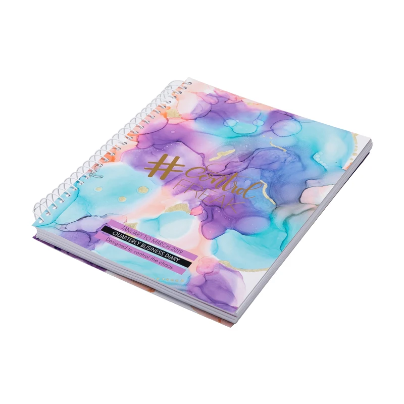 Wholesale custom printed A4 A5 A6 spiral journal notebook paper planner