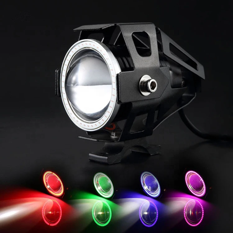 
New Design Angel Eyes Universal Spot Light Auxiliary Light Motorcycle led Light Motorbike Led Headlight 