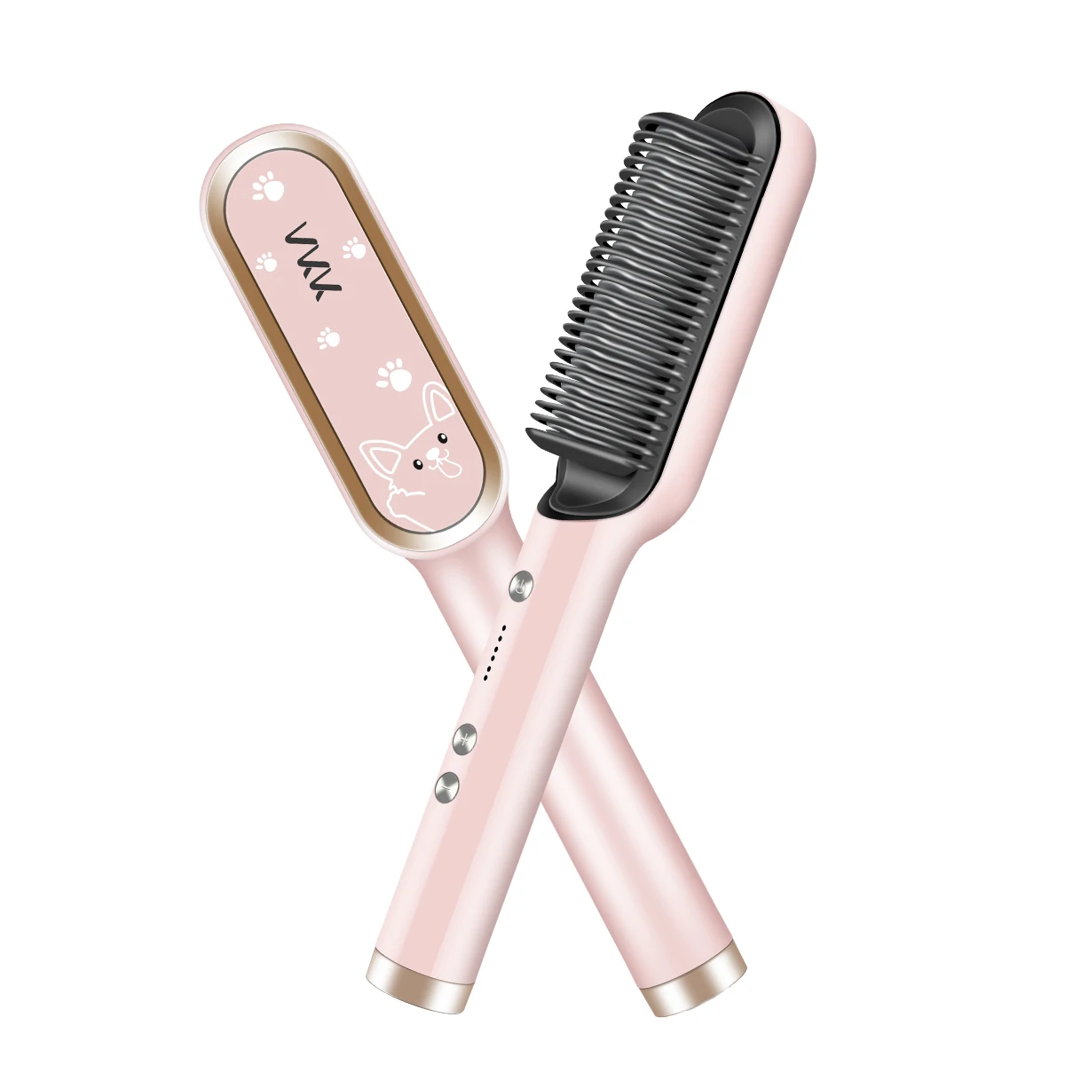 Vkk Hot Sale Plancha De Pelo Curling Fast 2 In 1 Hot Comb Hair Straightener Brush