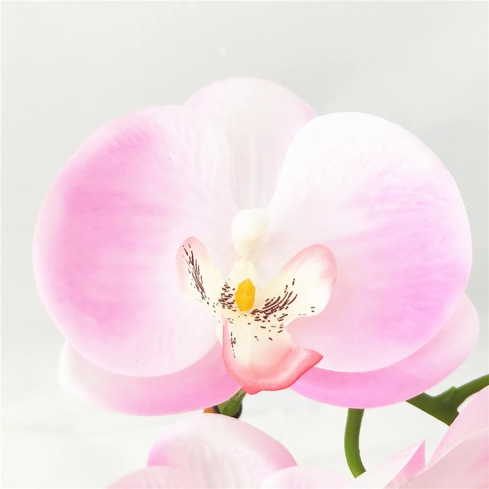Artificial Simulation Colorful Orchid Decorative Butterfly Phalaenopsi Orchid Flower Plants With Pot