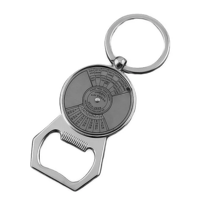 perpetual calendar metal keychain bottle opener keyring