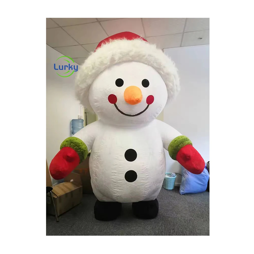 Snowman Giant Santa Claus Inflatable Mascot Costume Adult Fancy Dress Christmas Carnival Polar Bear Advertising