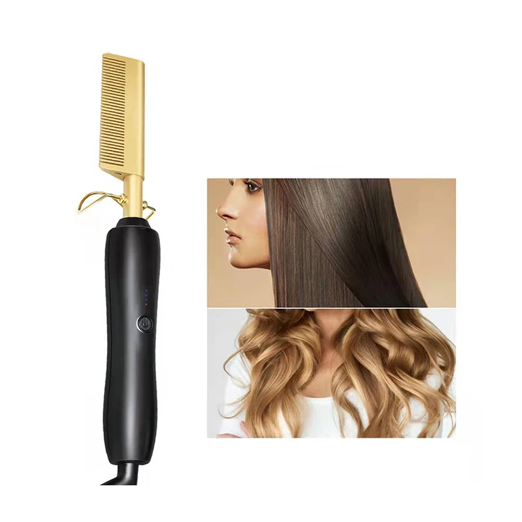 Most Popular Flat Iron Heated Hotcombs And Curlin Private Label Fast Hair Straightener Pressing Electric Hot Comb