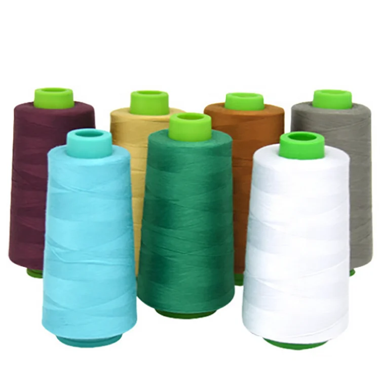 Wholesale Solid Color Dyed Spun 100% Polyester Yarn With Different Colors 40s/2/3 polyester sewing thread