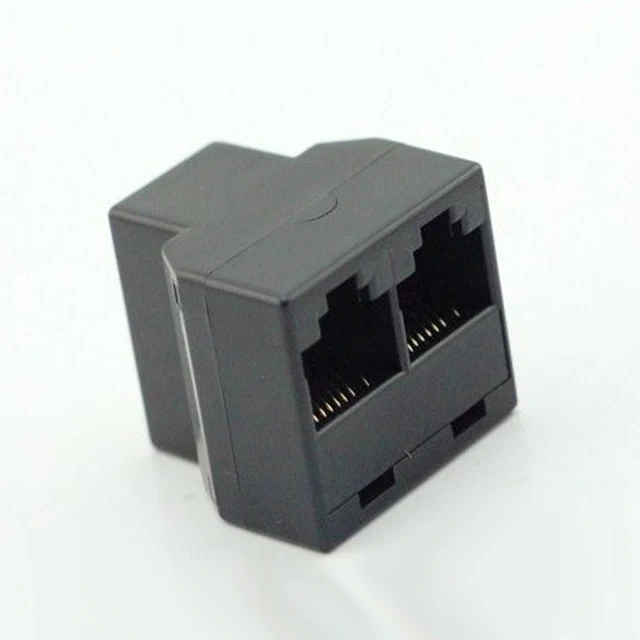 
1 to 2 Ways Connector Female to Female RJ45 Ethernet Adapter Splitter 