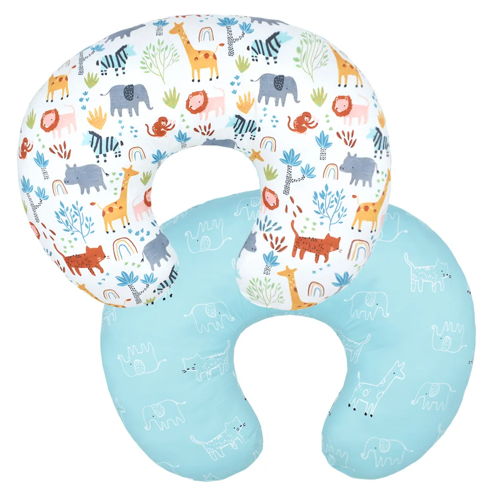 High Quality Eco-Friendly Twin Breastfeeding Nursing Pillow Cover 100% Cotton Cute Pattern Everyday Use