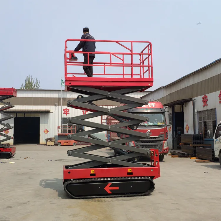 Wheel Type Working Platform 200kg 230kg 450kg Mobile Self-propelled Aerial Scissor Lift Platform With 10m 12m 14m Lifting