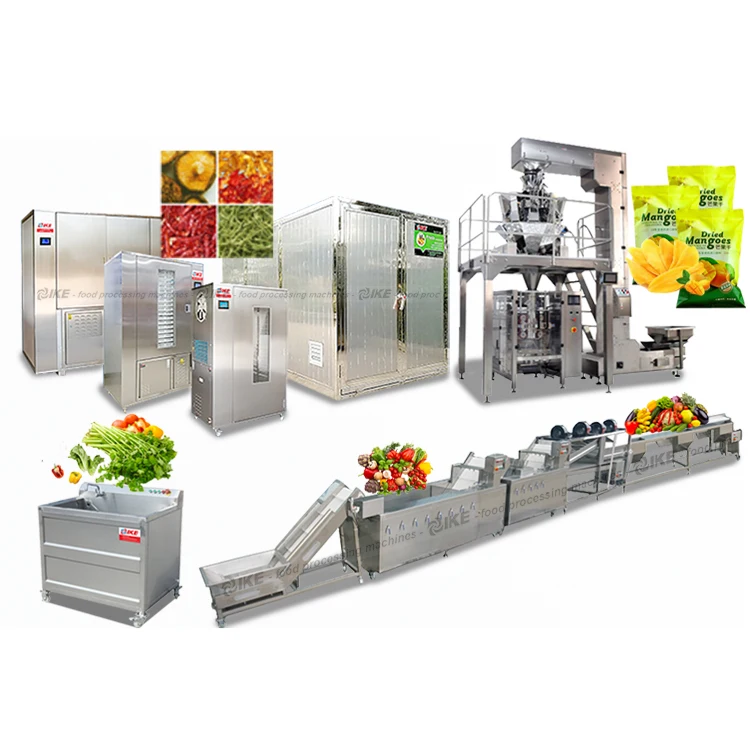 Commercial Fruit Vegetable Cleaning Cutting Drying Packaging Food Processing Machinery