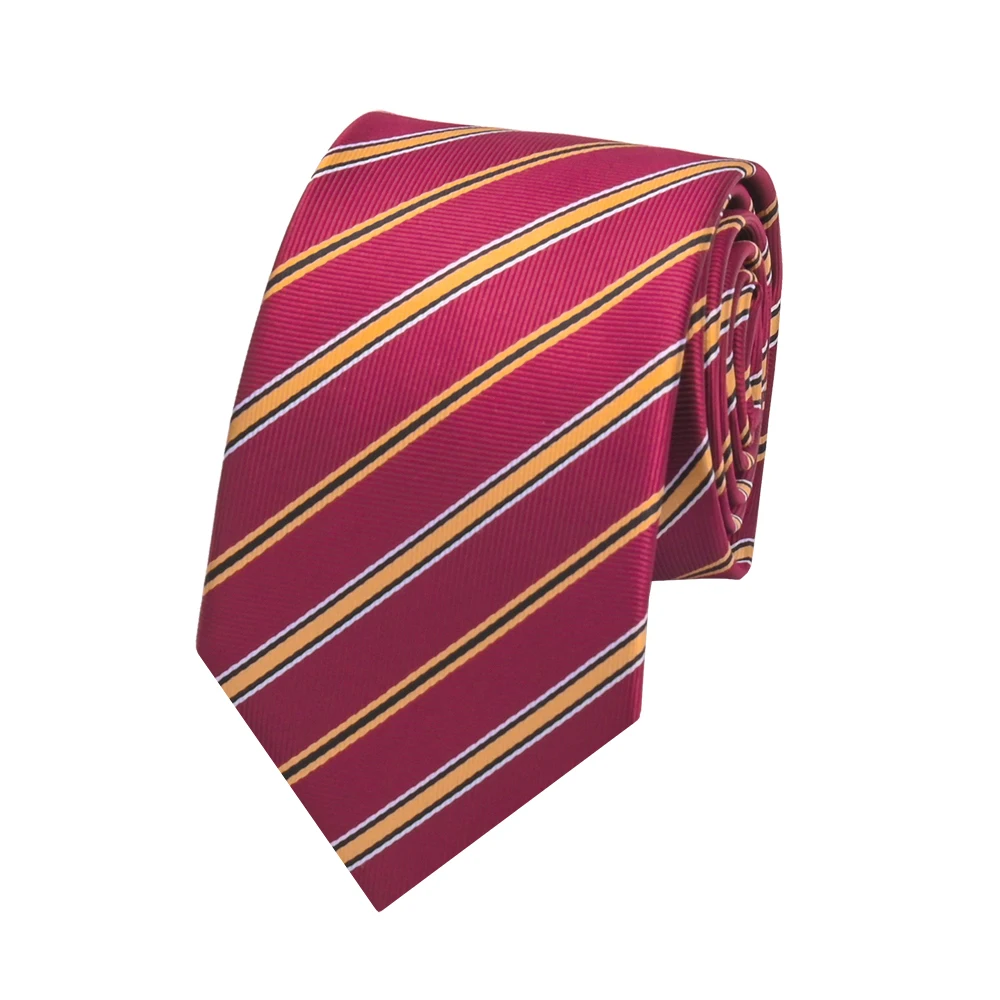 YiLi Handmade Jacquard Woven Microfiber Polyester Orange Brown Tie