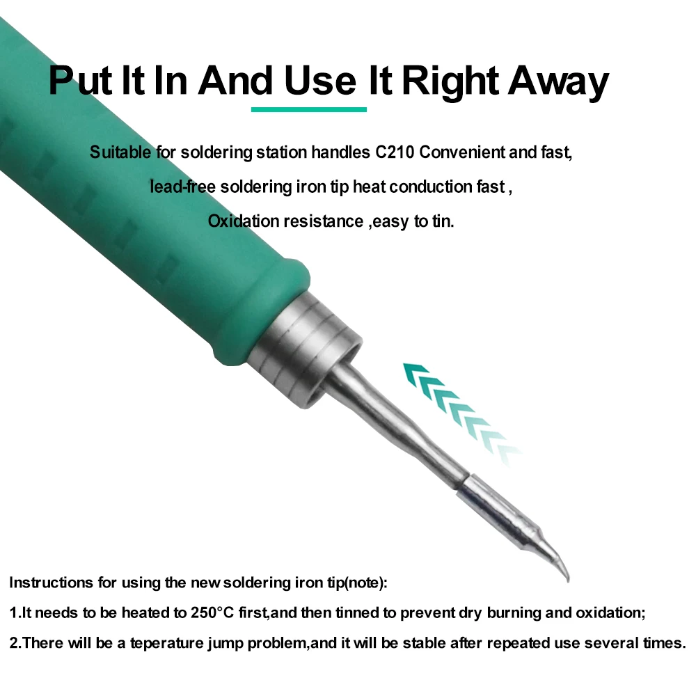 JBC-C210 Series Integrated Soldering Iron Tips and Heating Core Efficient Heat Conduction Temperature Recovery for T/T26
