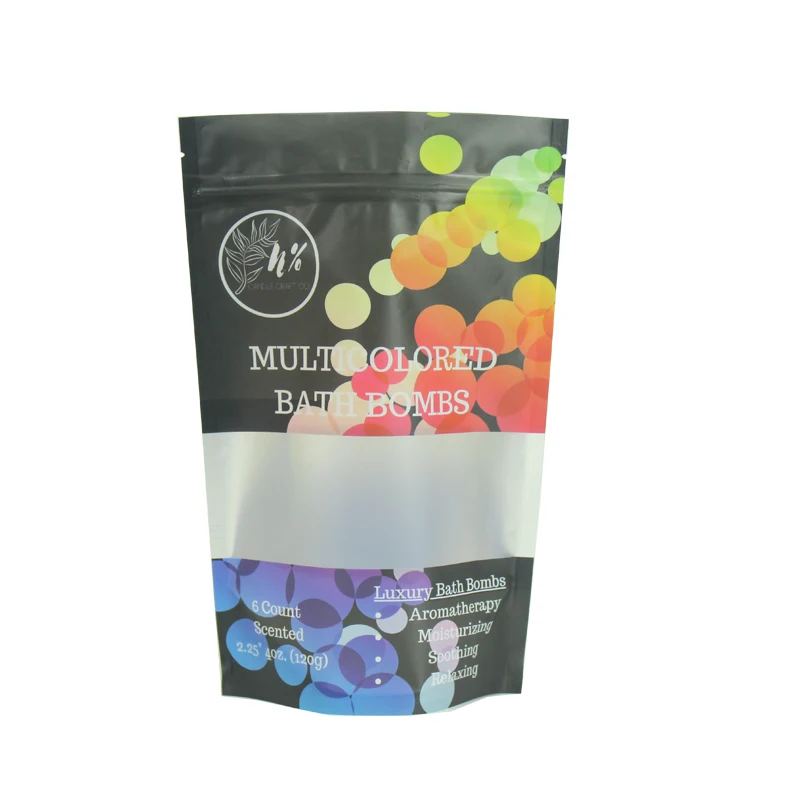 Matte Plastic Standing Zip lock Hemp Seed Bath Bomb Packaging Pouch Bag