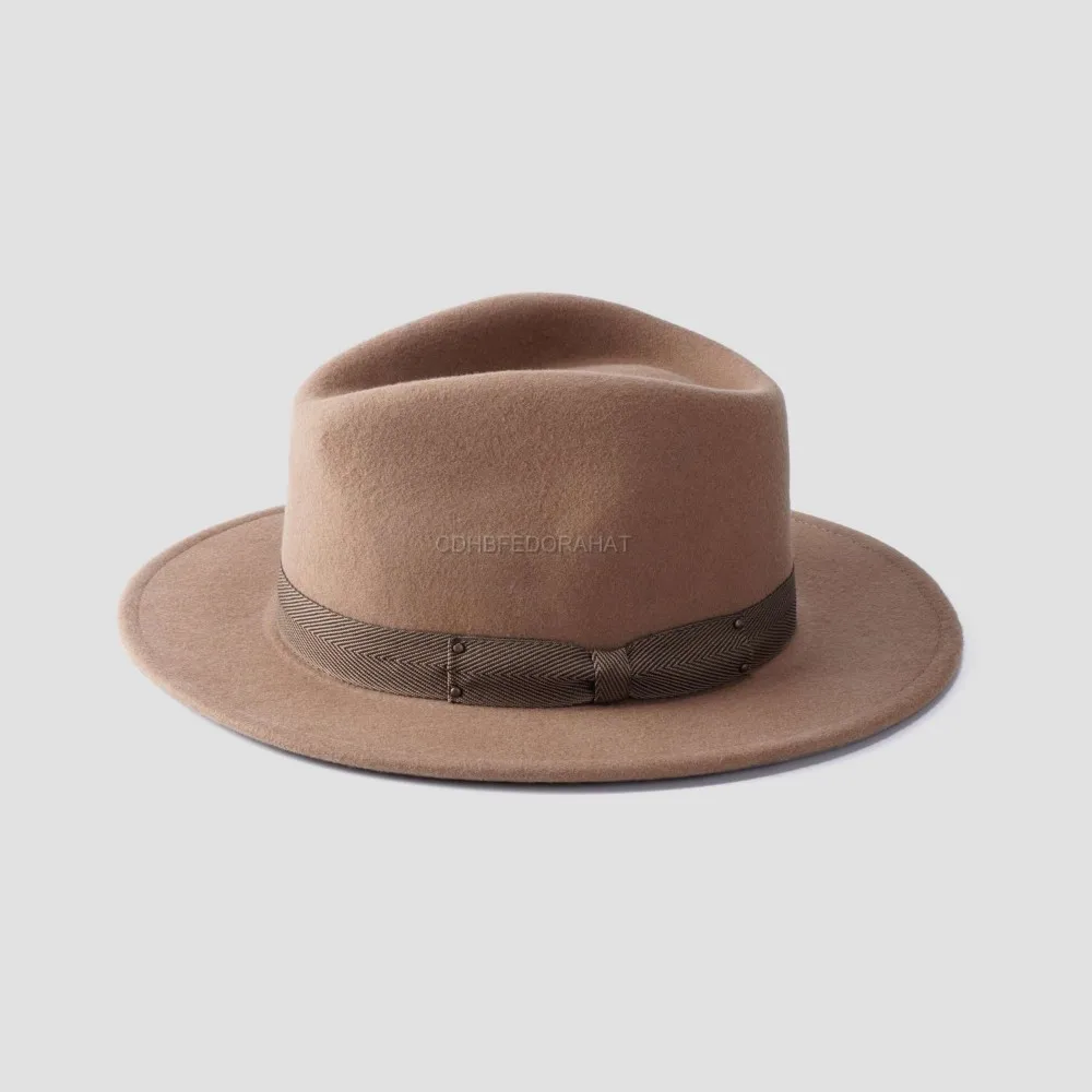 Wholesale 100% wool gentleman trendy multiple sizes color panama fedora hat with belts unisex