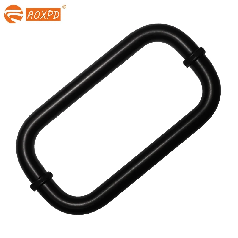 High Quality Sus 304 Tempered Black Matte Glass Shower Door Handle Commercial Glass Door Handles