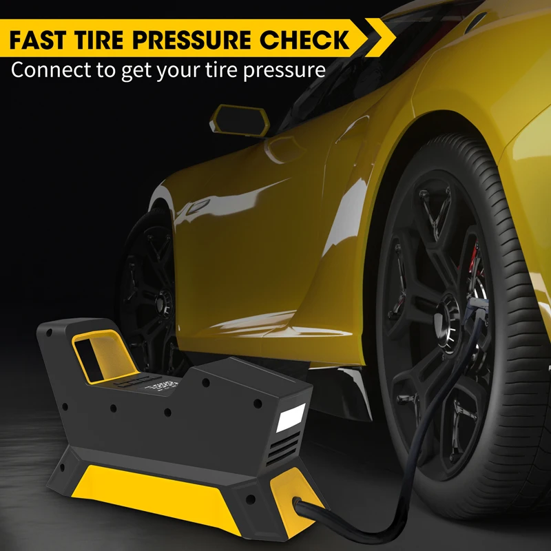 CARSUN 100w Portable Car Air Pump Tyre Compressor Pressure Inflator Accessoire Voiture Black For Car Air Pump