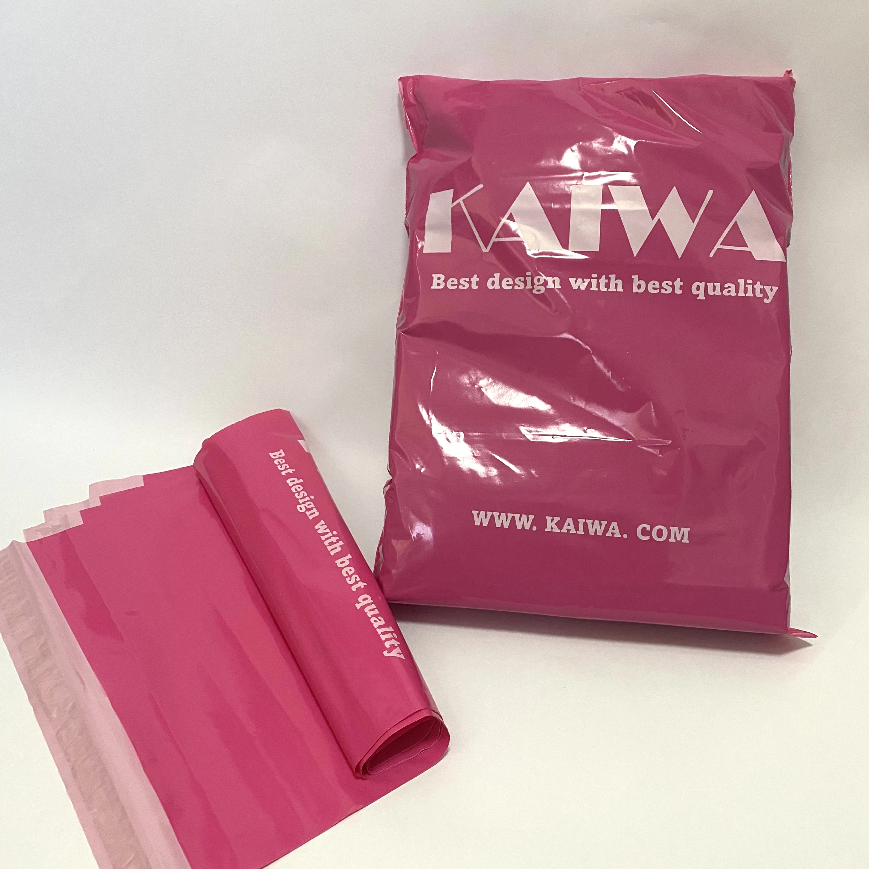 100% Recycled Custom Self Sealing Packaging Black Pink Poly Compostable Mailer Courier Bag