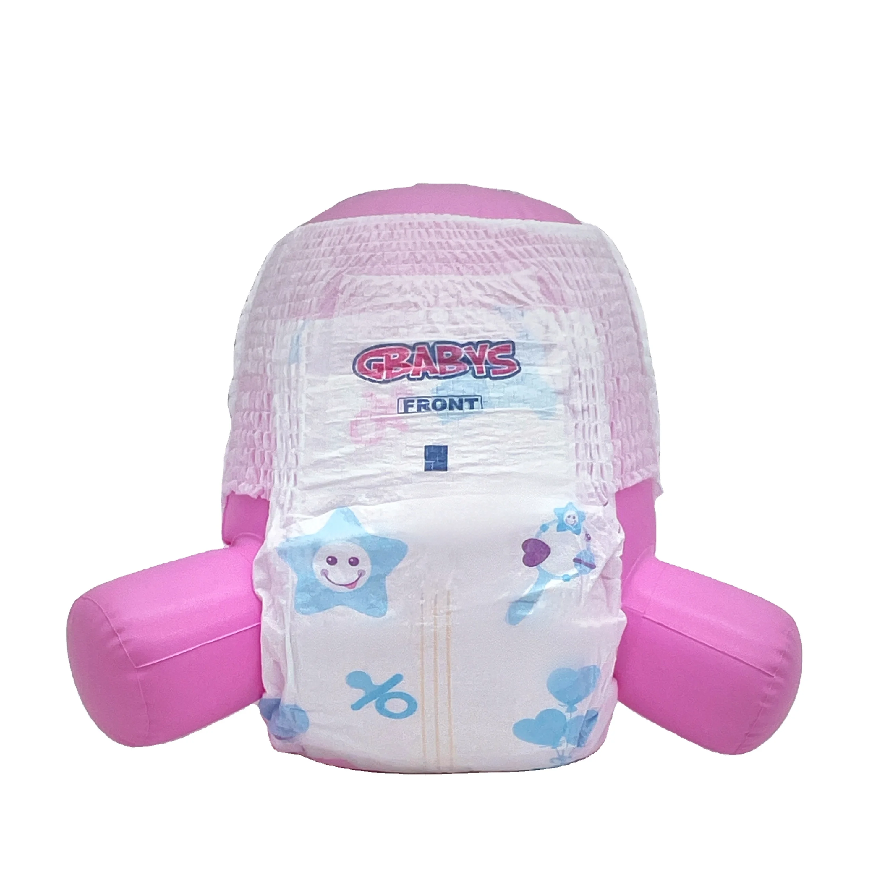 Air pants made of polymer absorbent material, white and beautiful hand-held packaging bag baby diapers wholesale