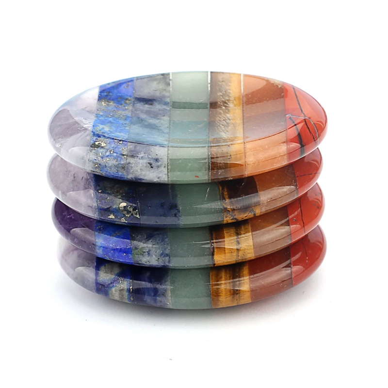 Natural Worry Stone Finger Massage Tool Crystal Massage Chakra Set Oval Thumb Stone For Relaxation
