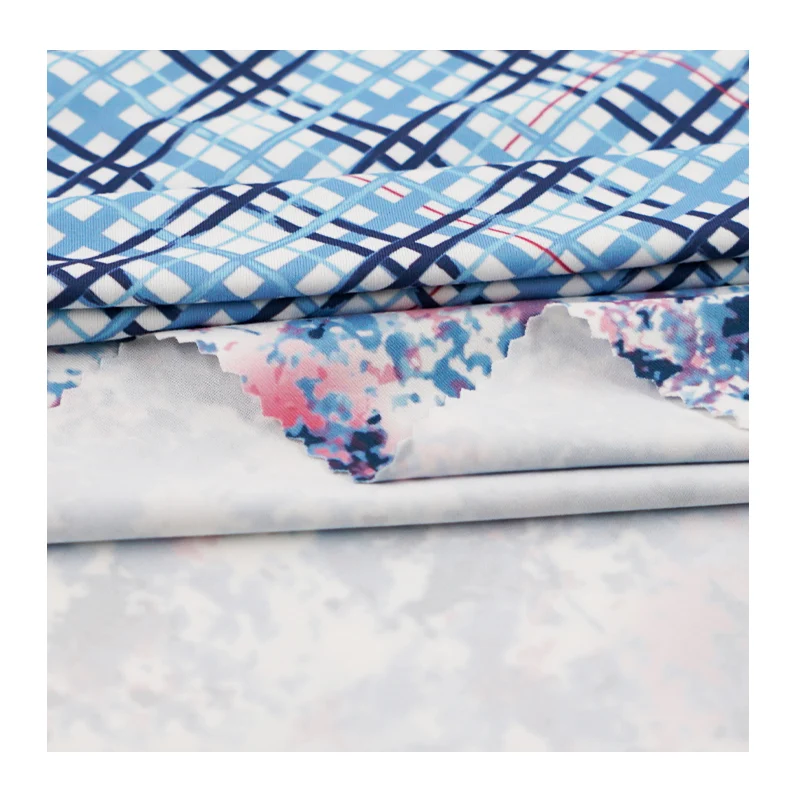 Custom print sport wear polyester and spandex knitted mattress fabric