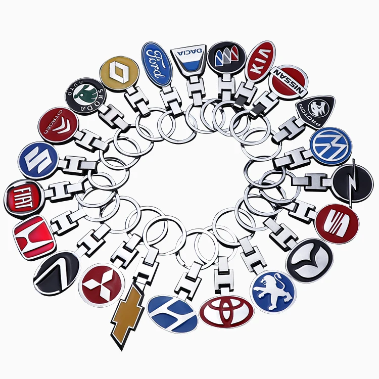 Fast delivery keychain Zinc alloy Enamel plating  electroplate process keychain Car brand car logo  promotional gift keychain