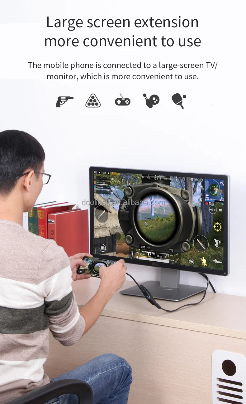 1080P Converter  USB-C to HDMI VGA 2K Adapter 3.1 Type C Cable