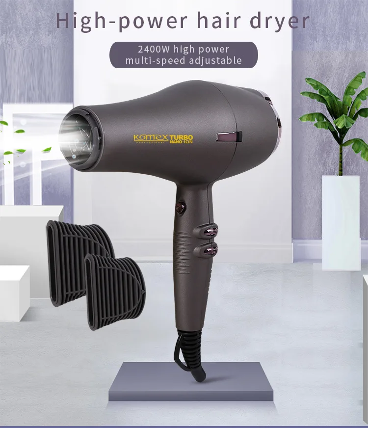 Komex New Design Supersonic Professional Salon private label Hair Blow dryer AC Motor Manufacturer 2400W Powerful Hair Dryer