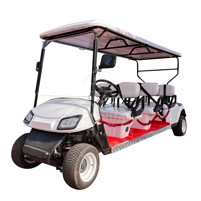 6 Seater 4 Wheeled Electric Sightseeing Bus Club Golf Cart For Outdoor Playground
