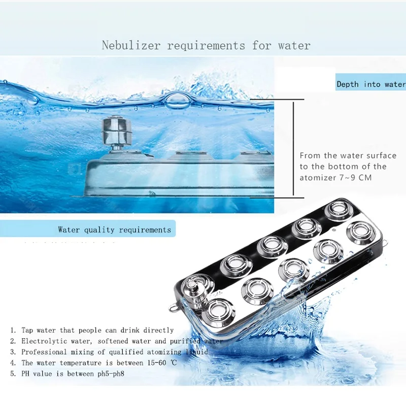 DC 48V 5000ML/H 10 Head Ultrasonic Atomizer Industrial Humidifier Ultrasonic Mist Maker Fogger With 110V 220V Power Supply