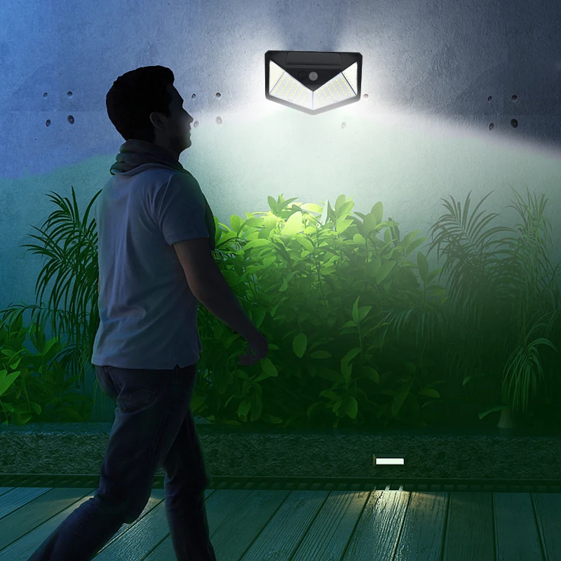 Outdoor garden lights waterproof solar powered PIR light control motion sensor wall LED garden  lights