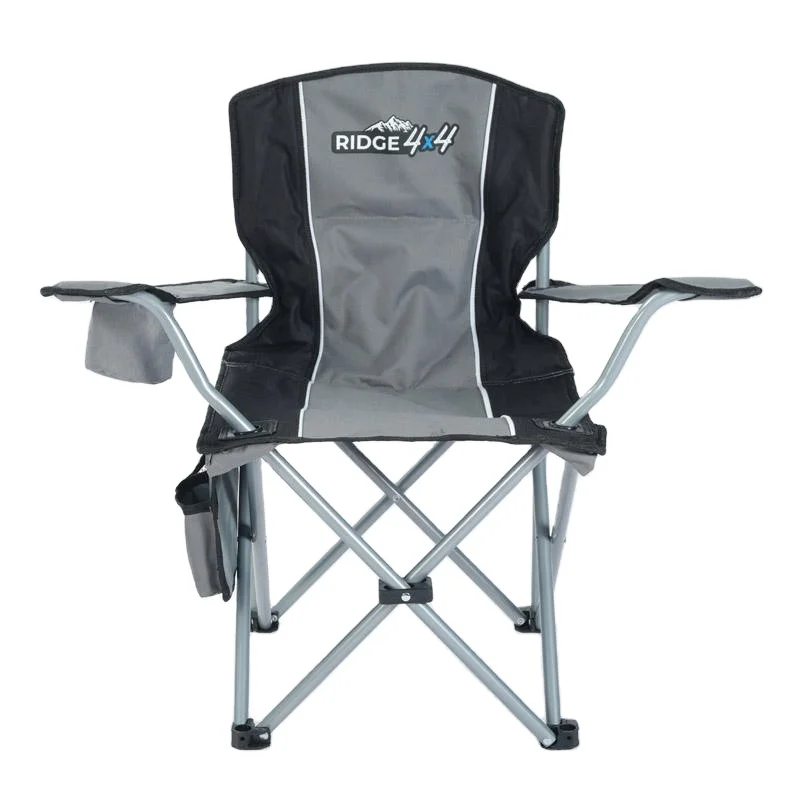 SALE Outdoor Stackable Luxury Folding Portable Double Layer Fabric Padding Sponge Lawn Camp Chairs With Cooler Bag