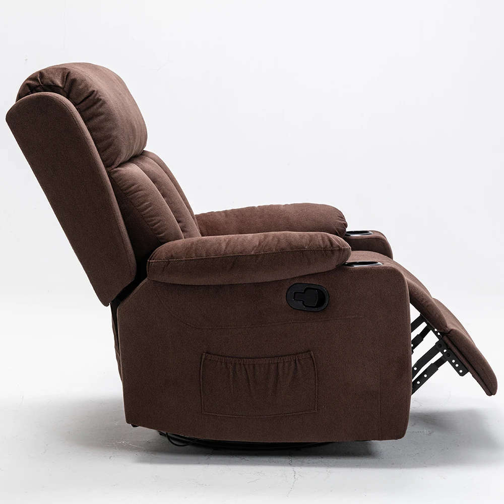 Modern Fabric Manual  Single Recliner Sofa Chair With Cup Holder