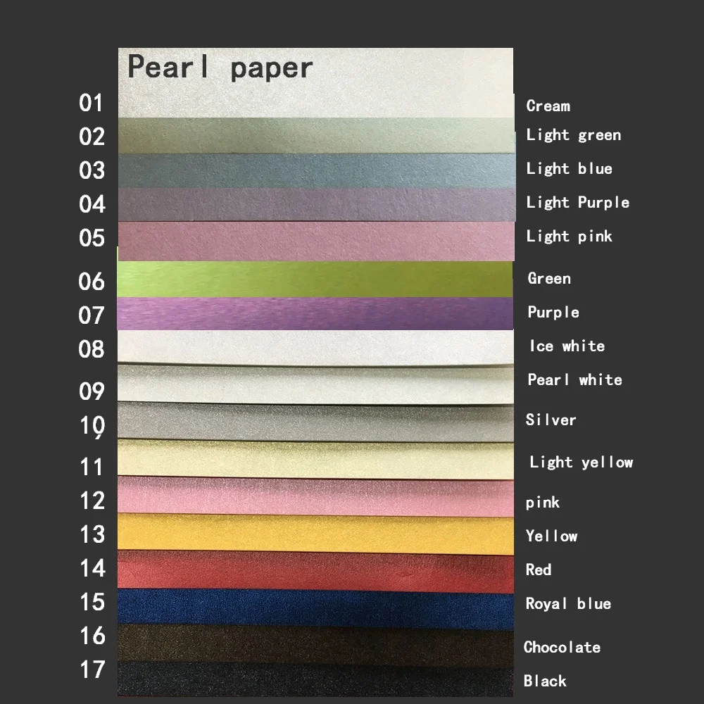 Drop ship 250gsm 300gsm 120gsm  custom size A4  metallic pearl craft cardstock paper