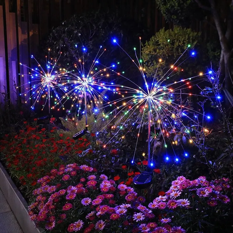 Solar smoke lamp alloy line LED waterproof automatic light garden full of star lawn landscape garden ground plug-in lights