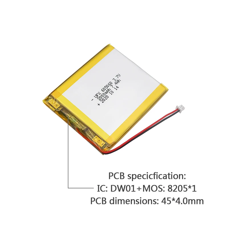 Wholesale High Quality Lithium Ion Polymer Battery Wholesale Smart Door Lock Battery UFX 605060 2000mAh 3.7V LiPo Battery