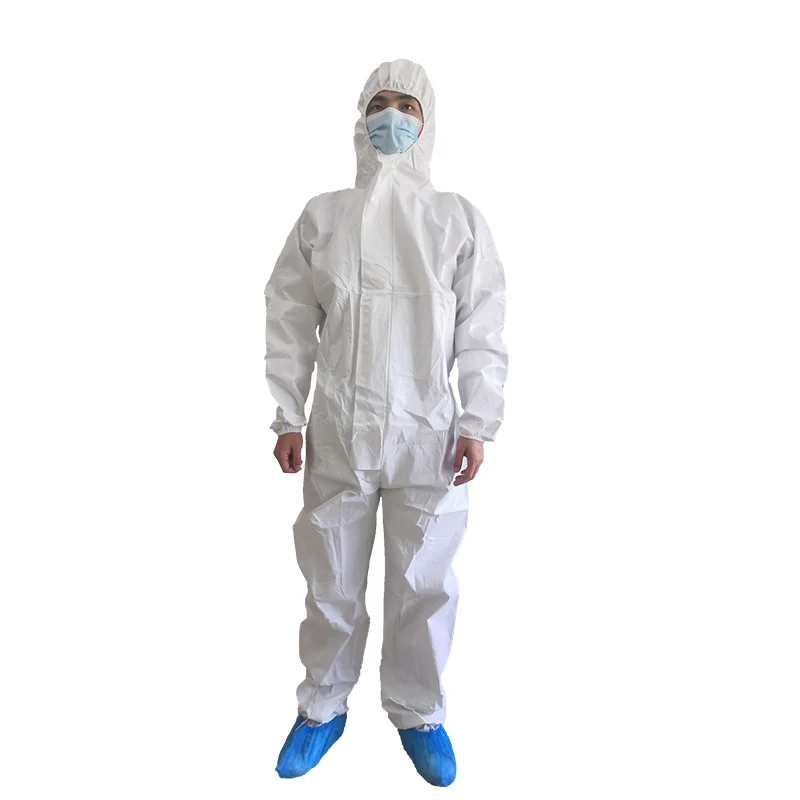 China Manufacture Guardwear EN14126 PPE kits Construction SF Disposable Protective Overall Lab Work Suits