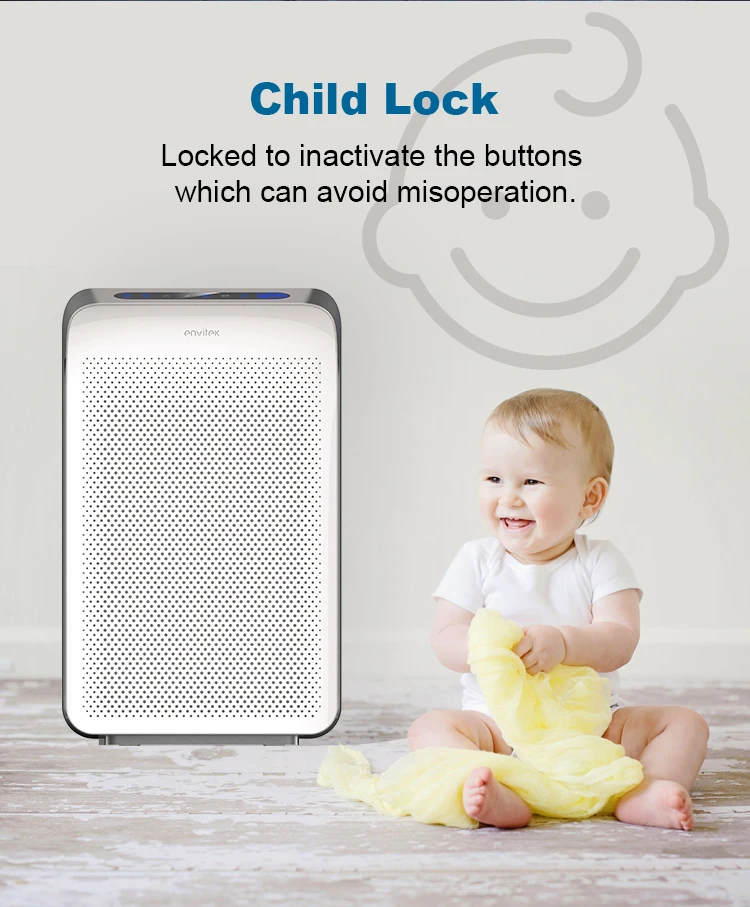 ETL большое помещение CADR 320 детский замок PM 2,5 дисплей портативный очиститель воздуха для дома