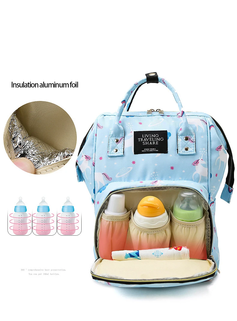 Large capacity Outdoor travel mother bag mummy Backpack cartoon printing mommy baby diaper bag backpacks