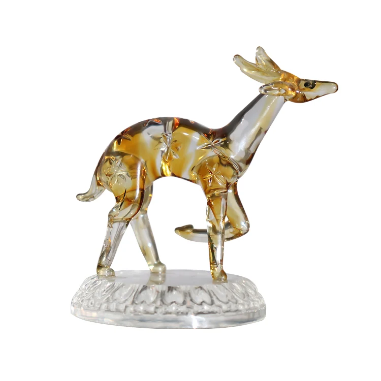 Wholesale Deer Animal Sculpture Glass Forest Garden Statue Home Outdoor Christmas Decoration