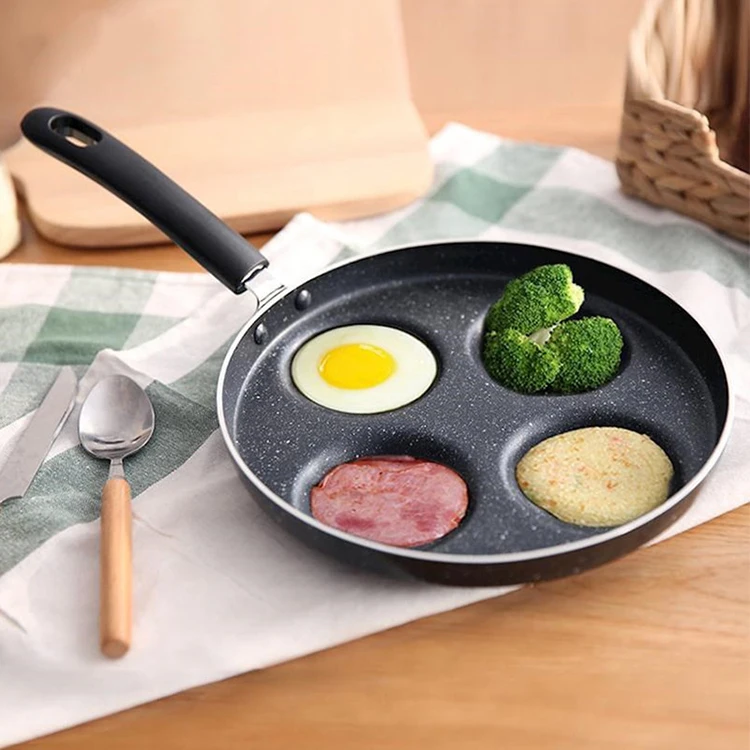 EXW price Hot Selling Multi Function 4 Holes Non-Stick Breakfast Pancake Cooking Egg Frying Pan