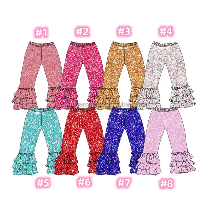 Wholesale 0-16 Year Old Kids Girls Leggings Milk Silk Fabric High Elastic Baby Girls 3-layers Ruffle Pants