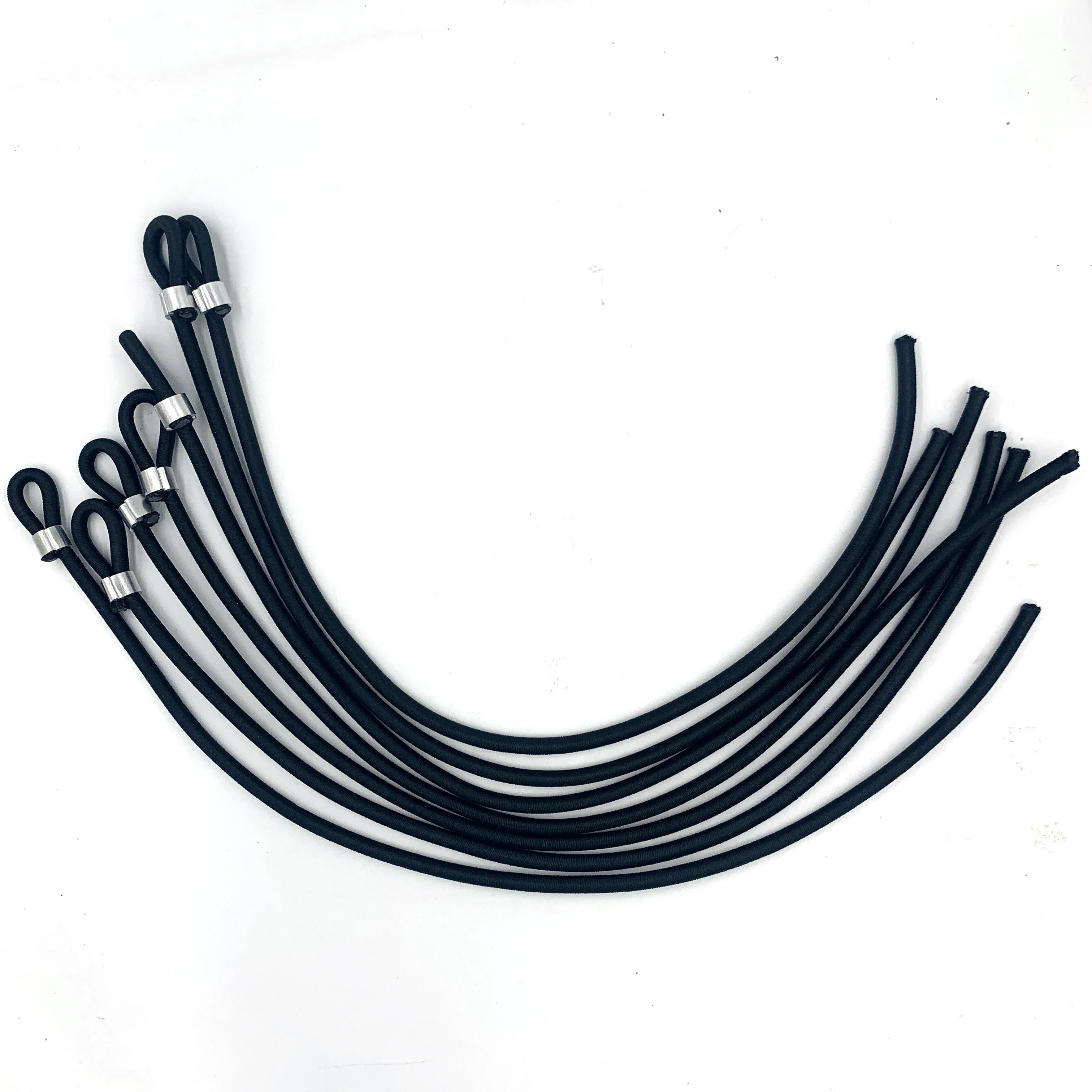 5mm/6mm Black braided polyester latex elastic bungee cord rubber rope with metal hook