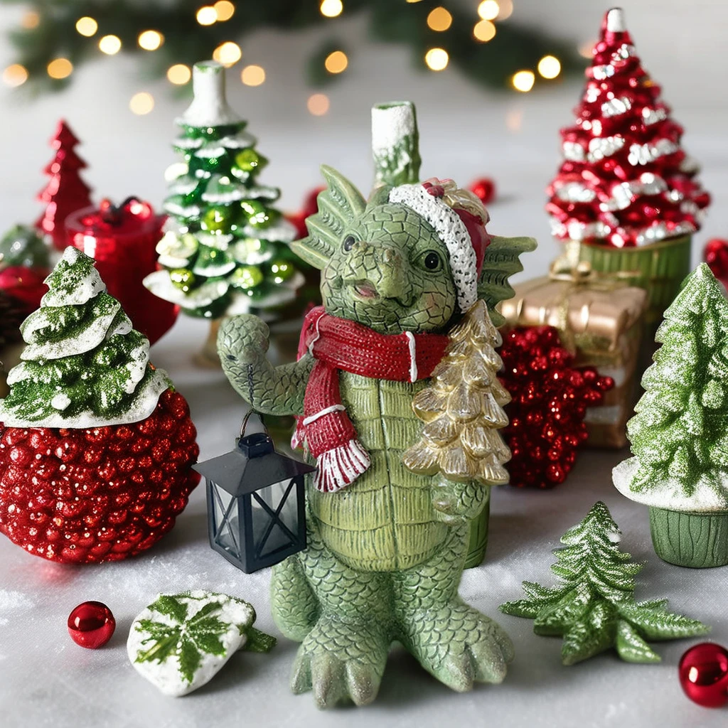 MGO Christmas Ornament Cartoon Dinosaur Sculpture Figurine for Sale