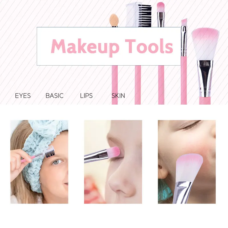 72PCS Kids Makeup Kit Washable Real Make Up Set Pretend Play Preschool for Kids Girl With Makeup Tools Brush Set