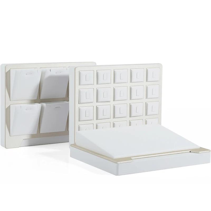 DIGU PU leather jewelry display stand earrings display props jewellery ring pendant necklace storage display tray