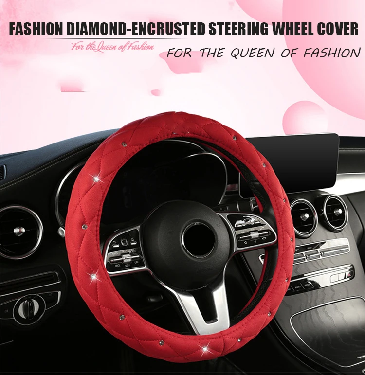 Wholesale Four Seasons Universal 38cm Female Style wheel steering covers bling
