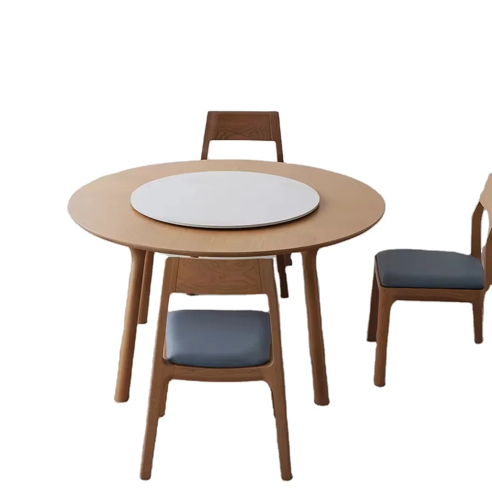 Modern Light Luxury High Quality Dining Table Wooden Top Wood 4 6 Seat Dining Table Elegant Furniture