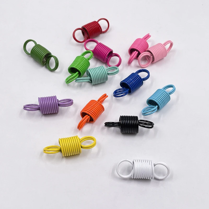 Wholesale Colorful Tension Spring Connection Compression Buckle Spray Painting Spiral Spring DIY Keychain Jewelry Accessories