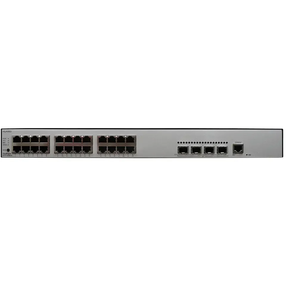 S5735I-S24T4XE-V2 Switch 24 x 10/100/1000BASE-T ports, 4 x 10 GE SFP+ ports, 2 stack ports
