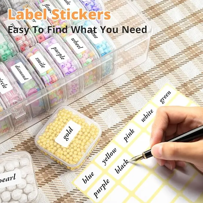 31Pcs Small Bead Organizers and Storage Plastic Cases Mini Clear Bead Storage Containers Boxes