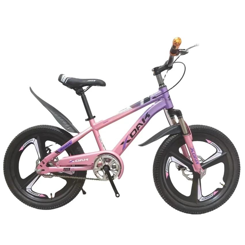 Factory hot selling 22 inch magnesium alloy integrated wheel half aluminum handle set brake handle children mountain bike